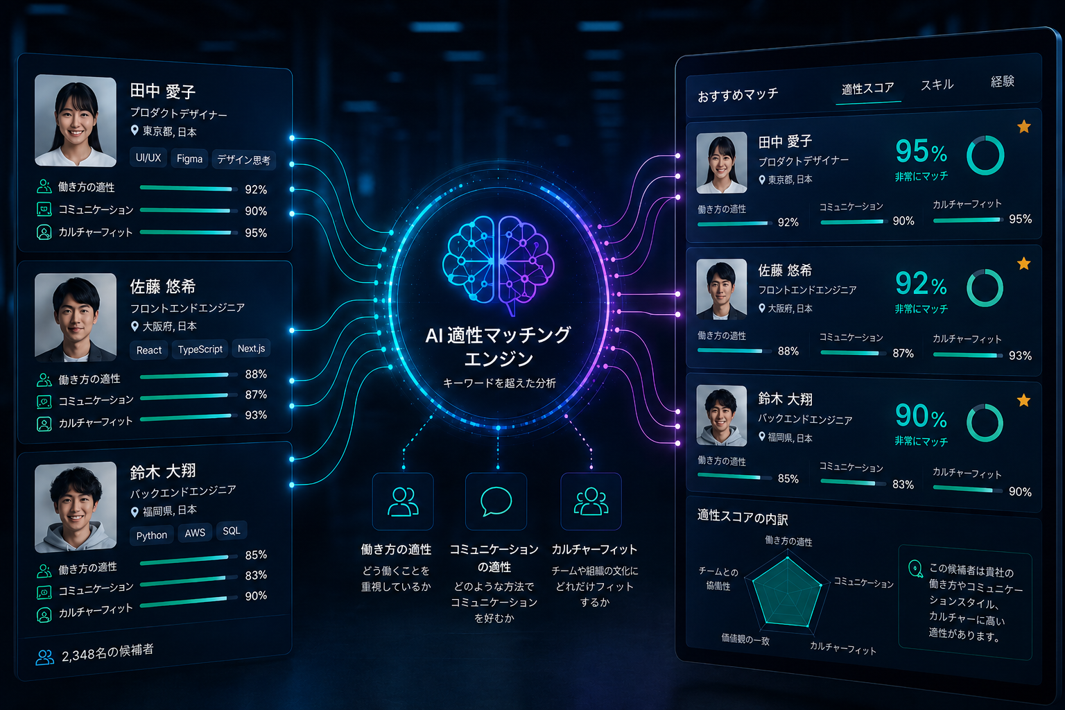 AI適性評価付き採用プラットフォーム